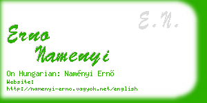 erno namenyi business card